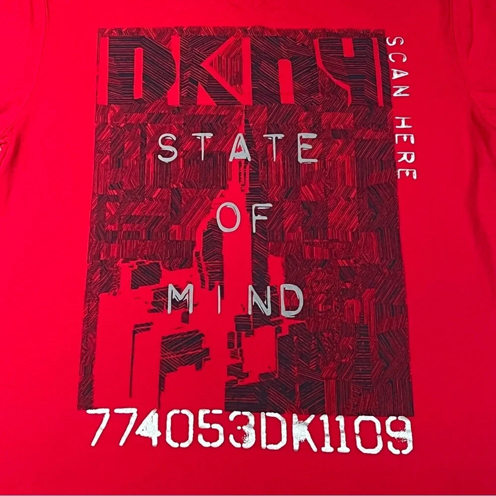 DKNY Boy Youth State of Mind Graphic Tee Red Size XL